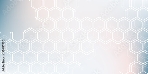 Hexagonal grid floats gently in soft, gradient tones. Clean lines suggest innovation and structure. Subtle glow adds depth without overwhelming. Ideal for tech, design, or modern corporate visuals