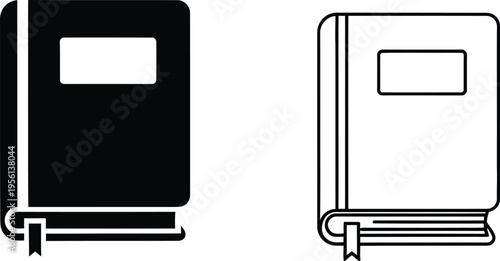 Black and white notebooks side by side Vector