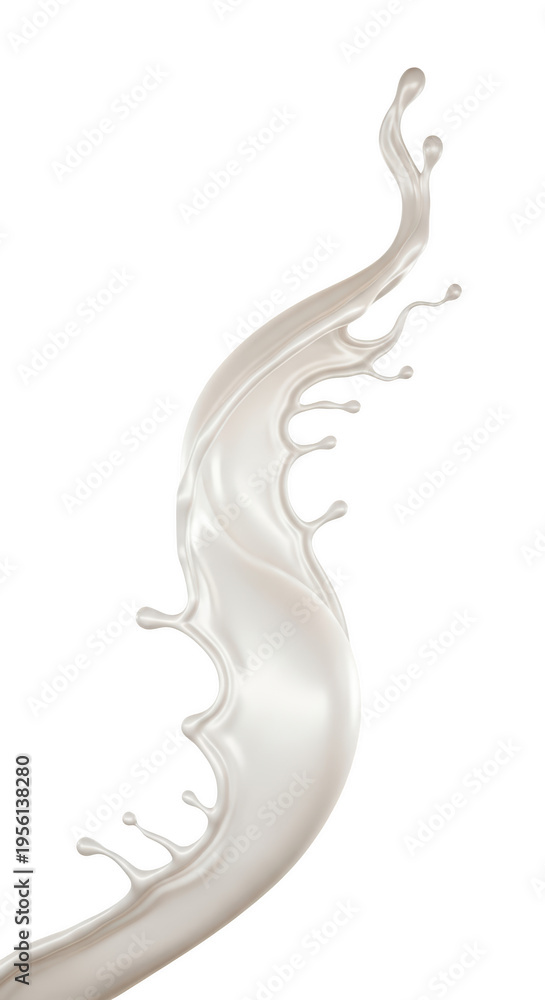 Fototapeta premium A splash of milk isolated on transparent background