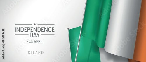 Ireland happy independence day greeting card, banner vector illustration