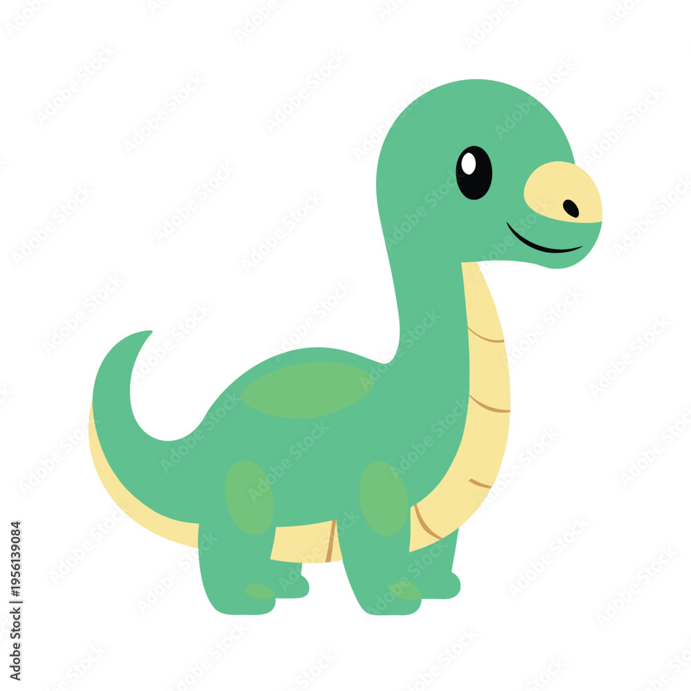 Naklejka premium Cartoon Baby Dino Illustration