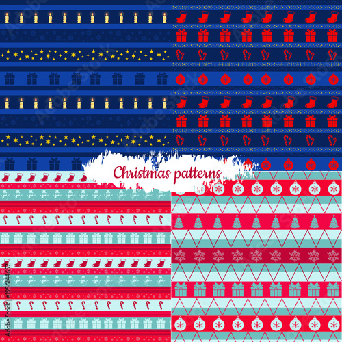 Seamless Christmas Pattern set