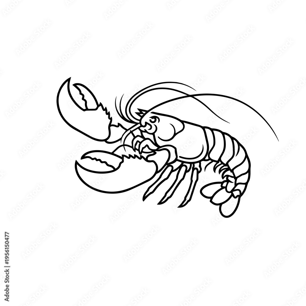 Fototapeta premium Giant Lobster: Minimalist Icon