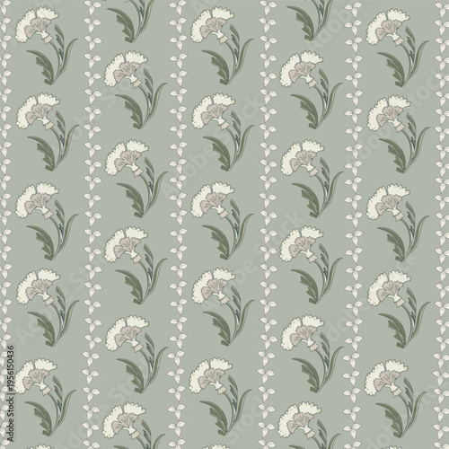 Beautiful vintage retro blooming floral pattern background