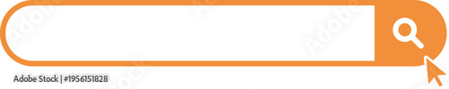 検索窓・検索バーのイラスト素材　オレンジ　Search bar illustration
