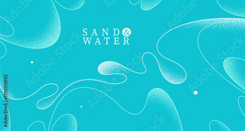 Relaxing seashore waves vector abstract background, linear curvy shaped outlines and textures art, calming and soothing ocean beach illustration wallpaper.