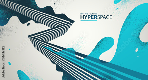 Fluid splash in motion over 3D lines in perspective space vector abstract background, energy blast explosion in chaos, surreal explosion art wallpaper.