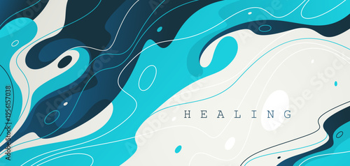 Abstract vector background with smooth fluid lava shapes, curve lines and shapes wallpaper art, liquid flow relaxing amorphous illustration.