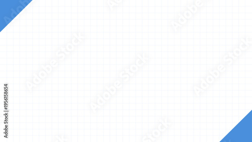 シンプルなグリッド背景 角にブルーの三角アクセントを配置したミニマルデザイン Webバナーやプレゼン資料に最適（1920×1080）。青いアクセントのビジネスやUIデザインに使えるグリッド背景 16:9。