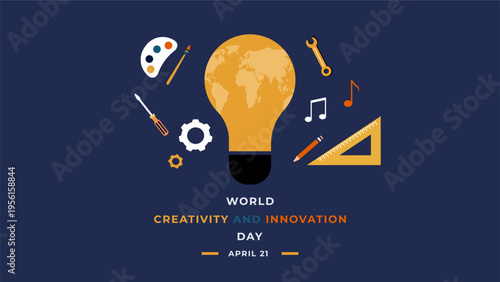 World Creativity and Innovation Day Flyer illustration