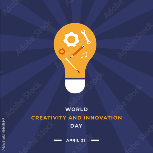 World Creativity and Innovation Day Flyer illustration