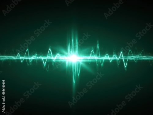 Wallpaper Mural light energy pulse isolated on a green background Torontodigital.ca