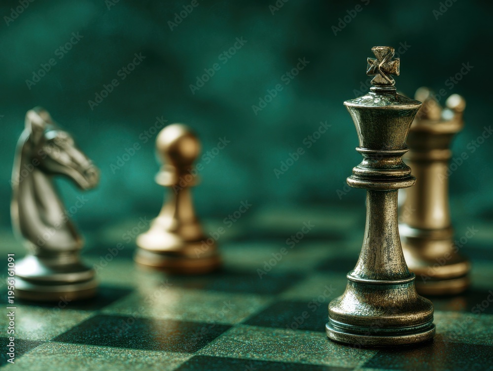 Fototapeta premium business strategy planning on a greene background
