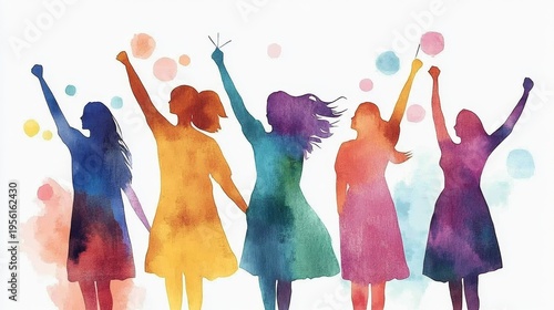 watercolor of women, March 8 International Womens Day