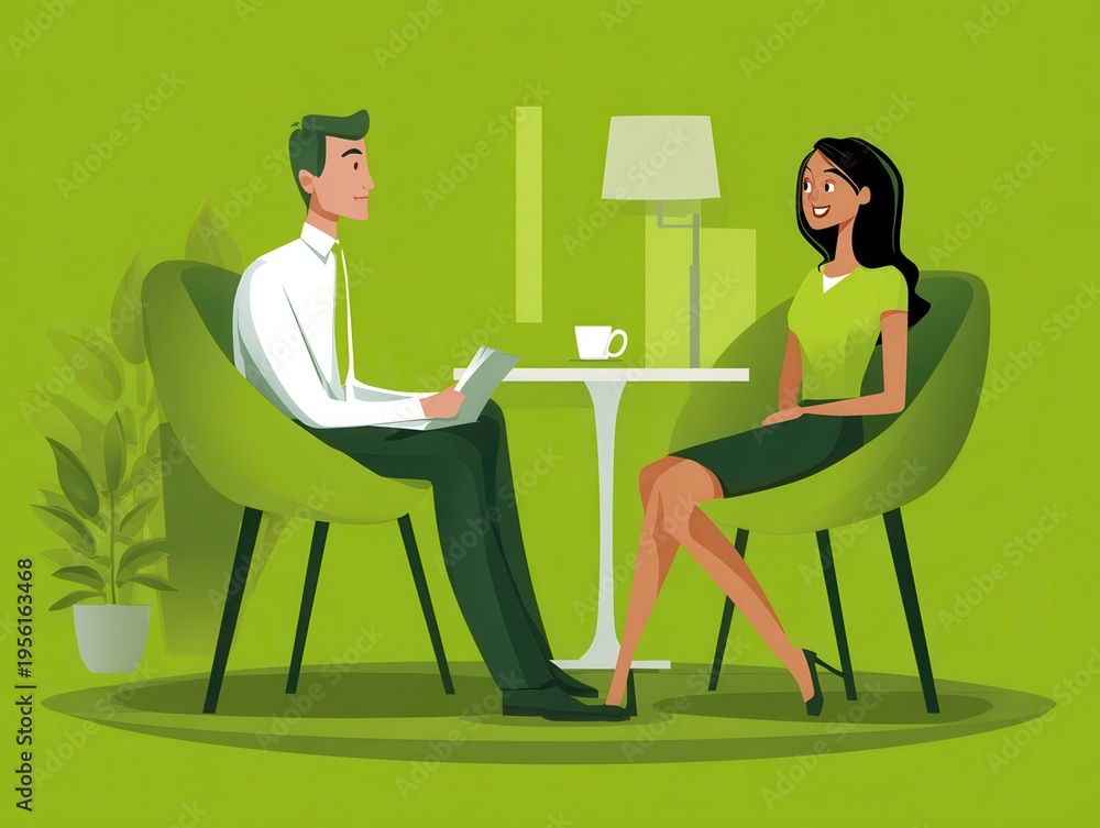 Fototapeta premium insurance agent client meeting on a blue background