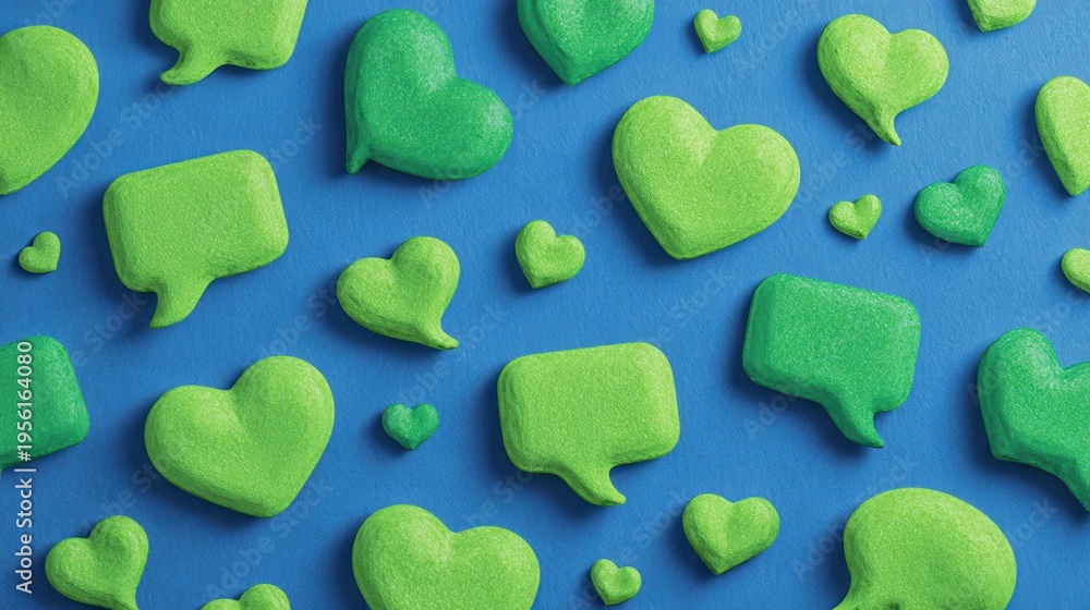 Obraz premium green background volunteer social engagement on a blue background