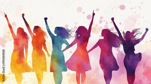 watercolor of women, March 8 International Womens Day