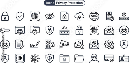 Collection of diverse line art icons representing various team sports and athletic equipment, perfect for graphic design projects, mobile apps, and web interfaces