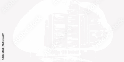 A 3d vector illustration of a wine and water bottle featuring a blueprint sketch of a modern apartment building facade and architectural engineering plan for an urban construction project