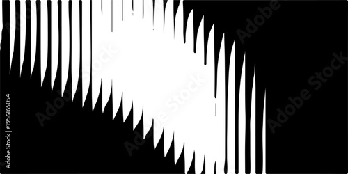 A grunge vector illustration featuring a black and white barcode pattern with silhouette lines that blend business code concepts into a unique artistic design