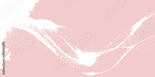 Elegant pink and white hearts with wings fly over a floral pattern frame creating a romantic Valentine vector illustration for a wedding card or holiday wallpaper design