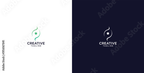 modern energy logo design, positive solution, icon, vector, premium.