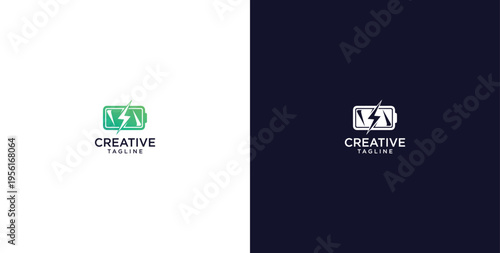 modern energy logo design, positive solution, icon, vector, premium.