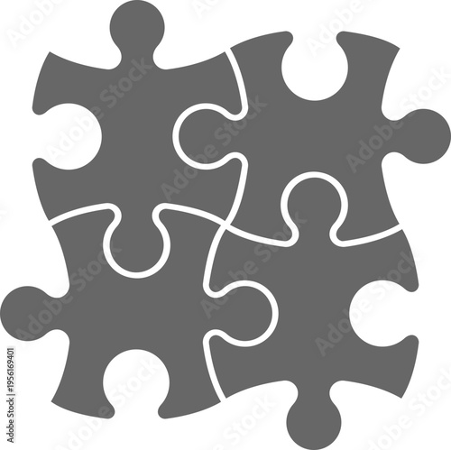 Jigsaw puzzle template with pieces. Illustration for infographic layouts, educational games, business diagrams, and graphic design.