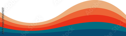 Retro rainbow background. Groovy header for vintage 70s banners. Abstract striped wavy flow for poster design. Playful dynamic divider and bottom for modern flyers. Striped border