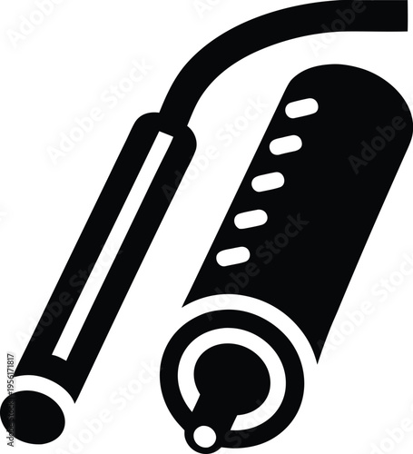 a water purifier straw with mouthpiece the entire image silhouette vector illustration on transparent background