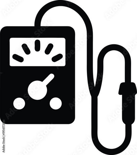 a soil ph tester with probe and dial the entire image silhouette vector illustration on transparent background