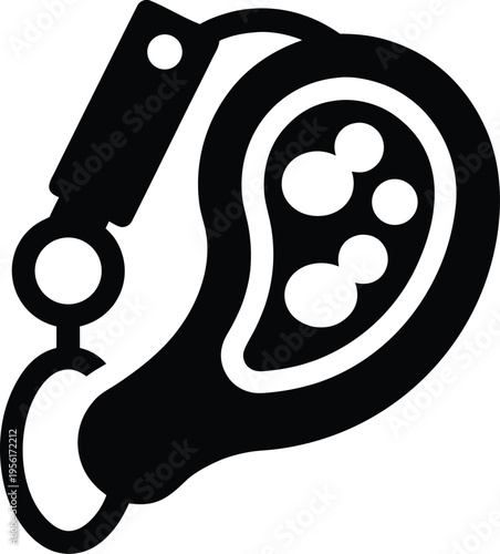 a rescue whistle with pea inside the entire image silhouette vector illustration on transparent background