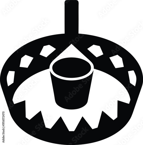 a pitfall trap with buried cup the entire image silhouette vector illustration on transparent background