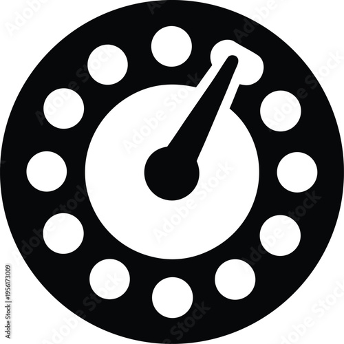 a hygrometer dial with needle pointer the entire image silhouette vector illustration on transparent background