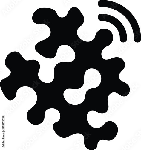 a gps ground station with antenna cluster the entire image silhouette vector illustration on transparent background