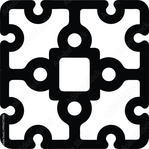 a fuel cell with inlet outlet ports the entire image silhouette vector illustration on transparent background