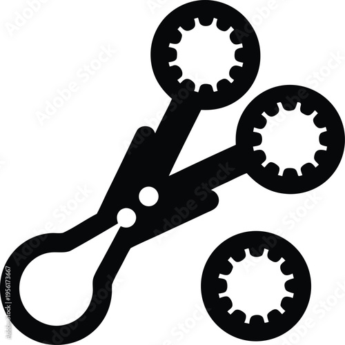 a forceps with serrated tips the entire image silhouette vector illustration on transparent background