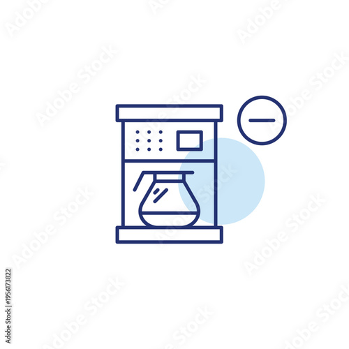 Turkish cezve coffee maker and minus. Hot drinks unavailable. Remove from order. Pixel perfect, editable stroke vector icon