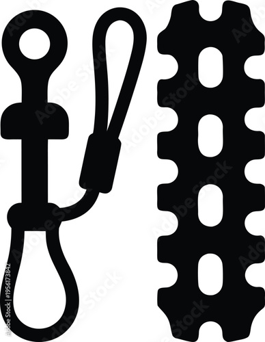 a fire starter ferro rod with scraper the entire image silhouette vector illustration on transparent background