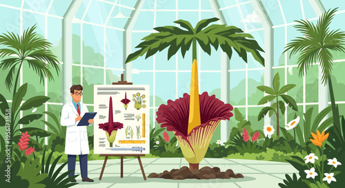 Scientist Explains Giant Corpse Flower Blooming in Greenhouse.