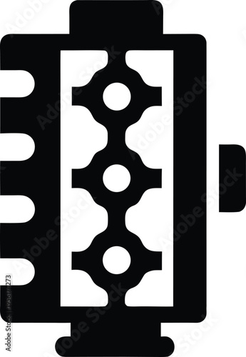 a chromatography column with solvent reservoir the entire image silhouette vector illustration on transparent background