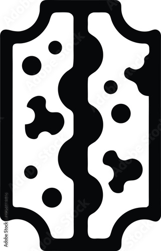 a bat box with narrow slit and interior grooves the entire image silhouette vector illustration on transparent background