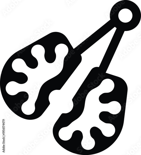 a beaker tongs with curved grips the entire image silhouette vector illustration on transparent background