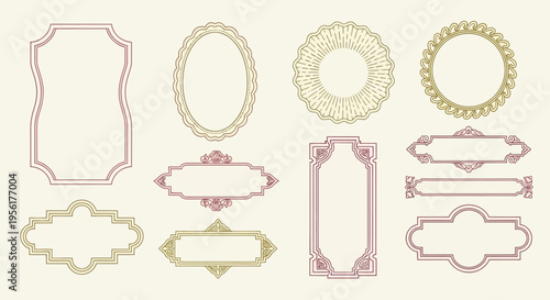 Collection of ornate frames and borders in various shapes and designs