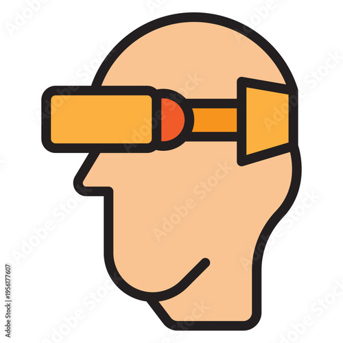 Augmented Reality Glasses Vector Filled Icon Design