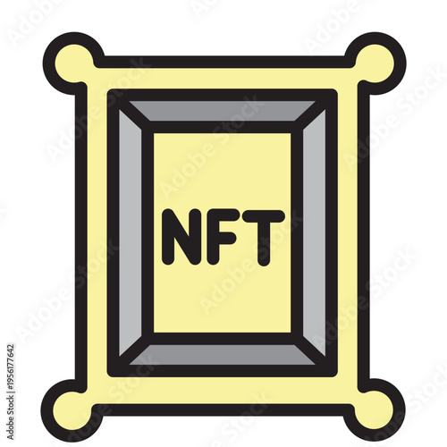 NFT Art Frame Vector Filled Icon Design