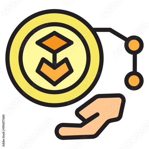 Cryptocurrency Coin Vector Filled Icon Design