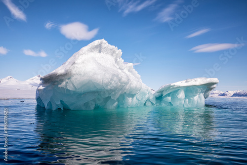 Canvas Print Glacial blue iceberg and sky background