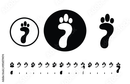 Collection of Paw Print and Footprint and