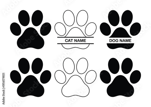 Collection of Paw Print with Customization Options